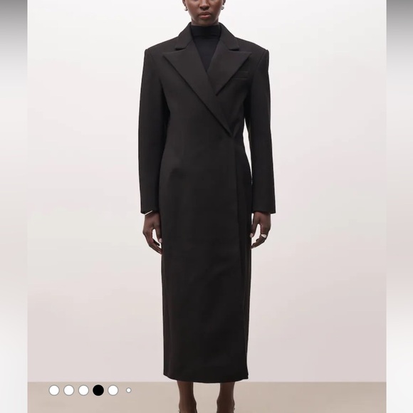 Because Of Alice Jackets & Blazers - Because Of Alice Black Asymmetric
Tailored Longline Coat